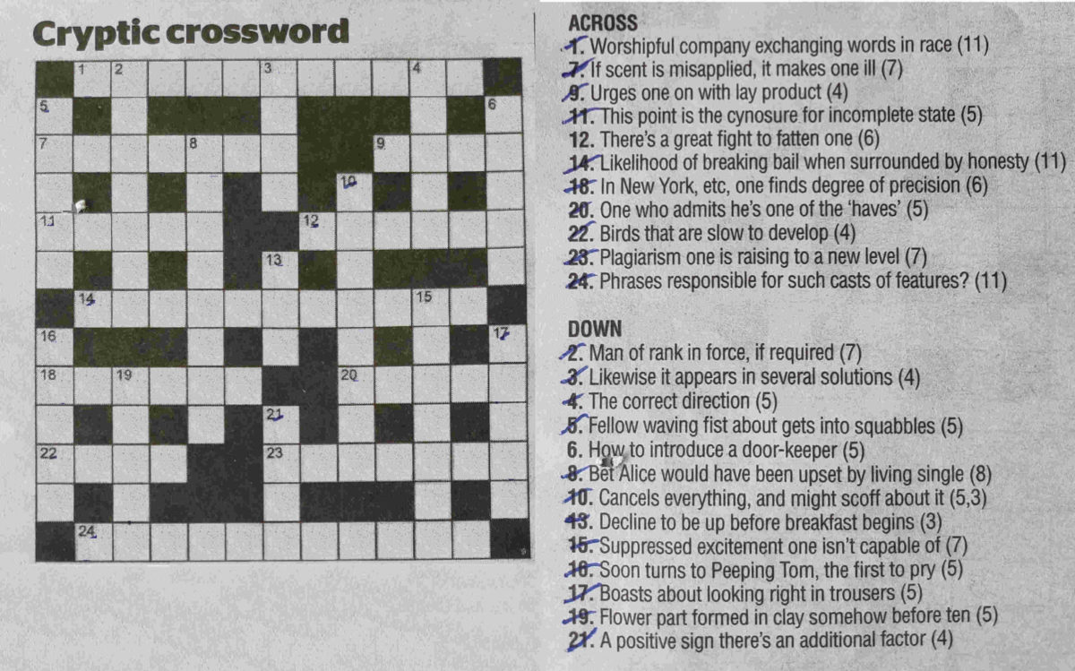 cryptic crosswords puzzles